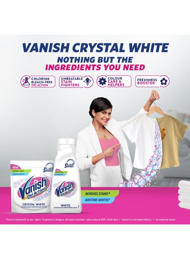 Vanish Crystal White 400 gm,Fabric Whitener|Detergent Add-On Powder|Whites like new|Instant Stain Remover|Chlorine Bleach Free|Suitable with all Washing Detergent Powders & Liquids - Image 5