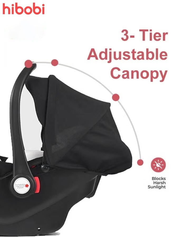 hibobi Safety Seat for Newborn Baby Car for Baby Basket Car for Sleeping With A Portable Hand Basket Rocking Chair - Grey - Image 4