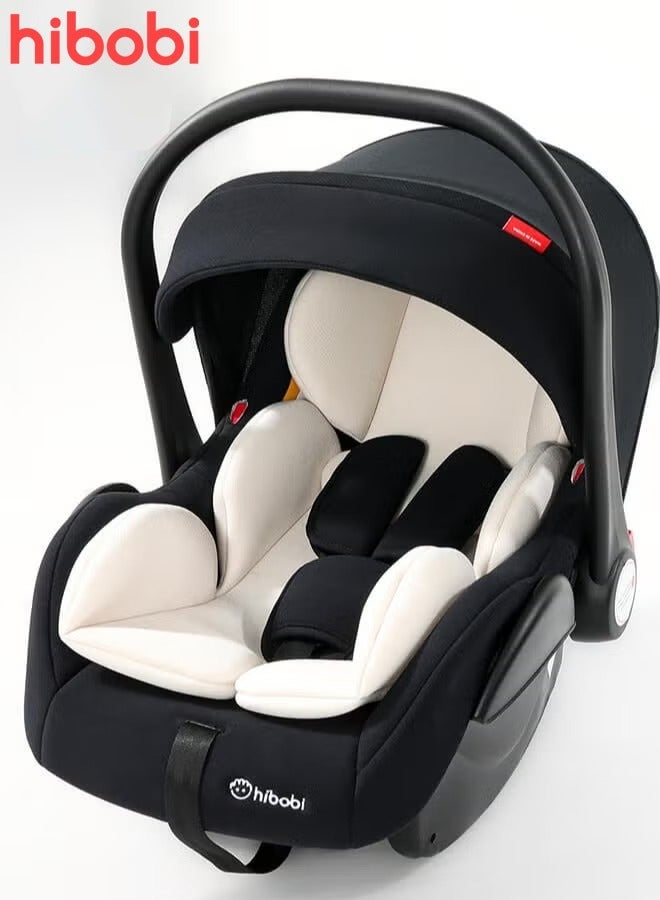 hibobi Safety Seat for Newborn Baby Car for Baby Basket Car for Sleeping With A Portable Hand Basket Rocking Chair - Grey - Image 1