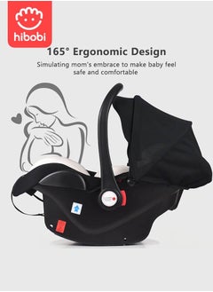 hibobi Safety Seat for Newborn Baby Car for Baby Basket Car for Sleeping With A Portable Hand Basket Rocking Chair - Black  - Image 2