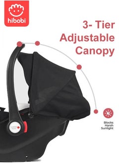 hibobi Safety Seat for Newborn Baby Car for Baby Basket Car for Sleeping With A Portable Hand Basket Rocking Chair - Black  - Image 4