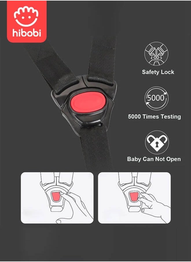 hibobi Safety Seat for Newborn Baby Car for Baby Basket Car for Sleeping With A Portable Hand Basket Rocking Chair - Black  - Image 5