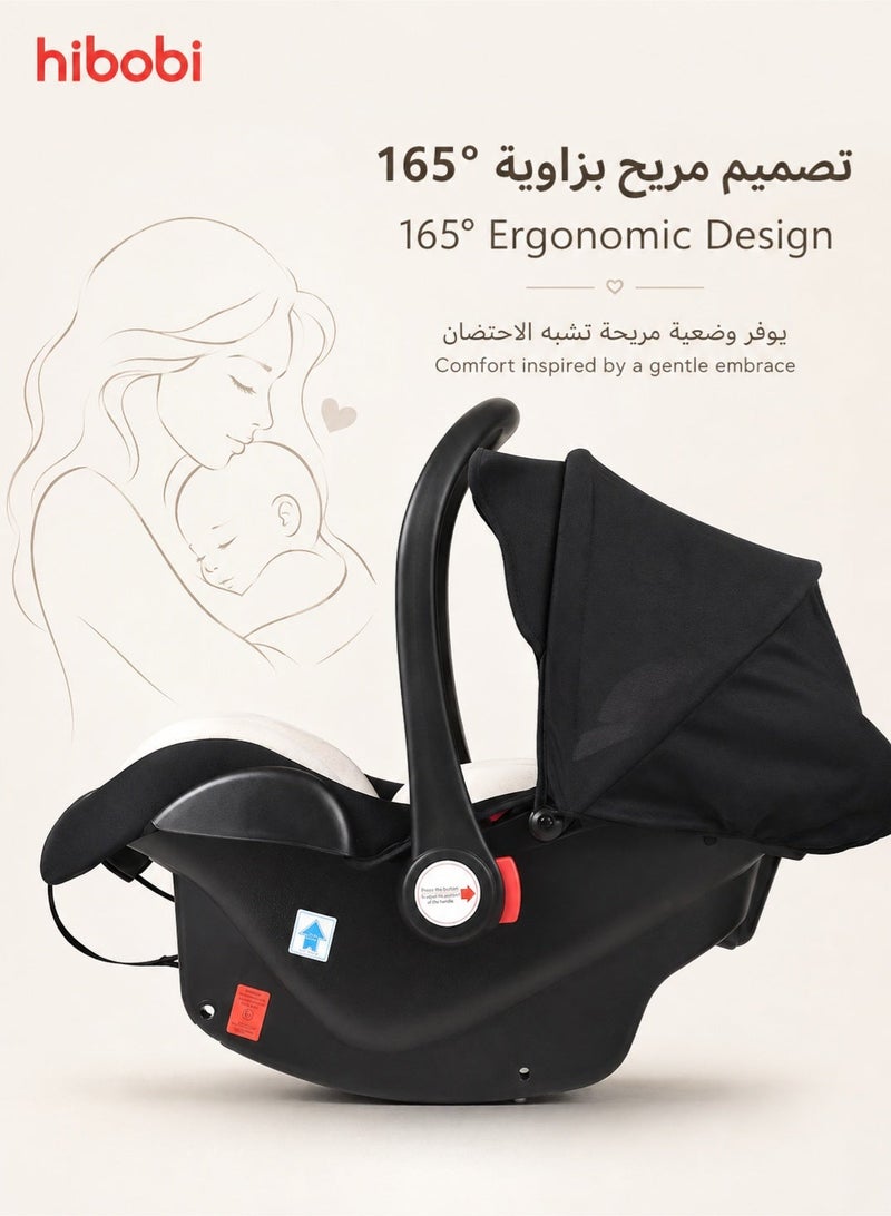 hibobi Safety Seat for Newborn Baby Car for Baby Basket Car for Sleeping With A Portable Hand Basket Rocking Chair - Grey - Image 2