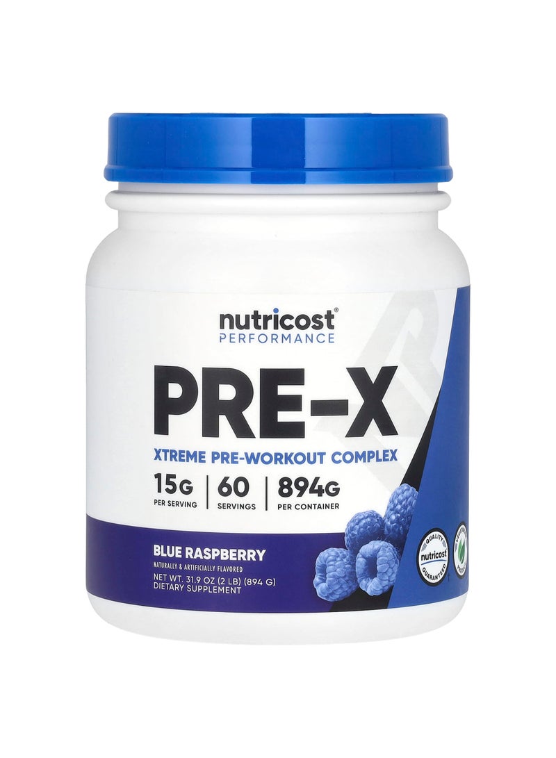 Performance, PRE-X, Xtreme Pre-Workout Complex, Blue Raspberry, 2 lb (894 g)