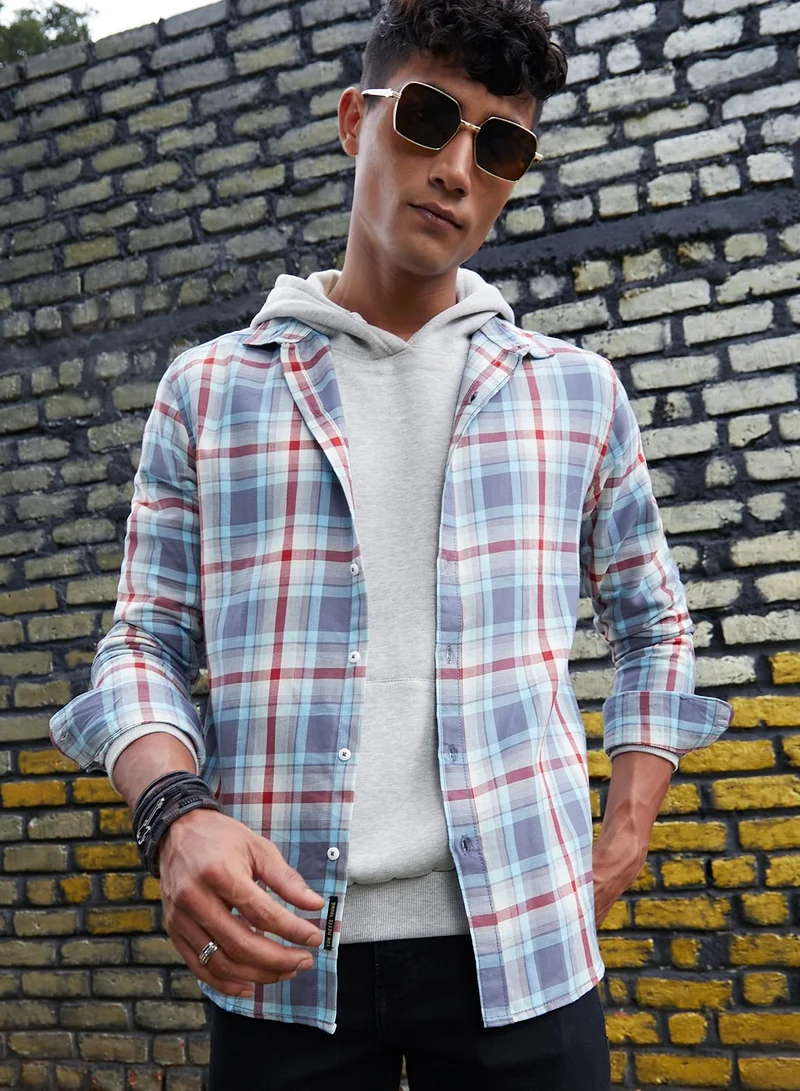 Campus Sutra Men's Multi Checks Print Shirt