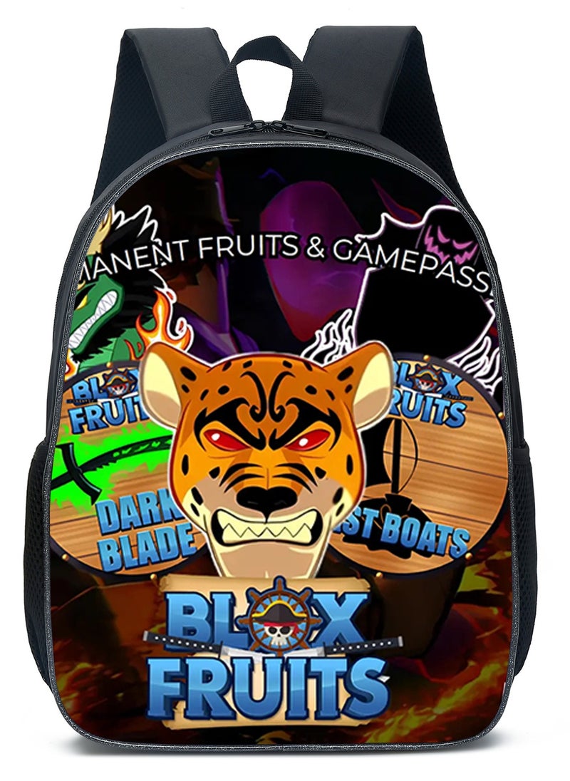 Blox Blox Fruits Cartoon Backpack Student School Bag 