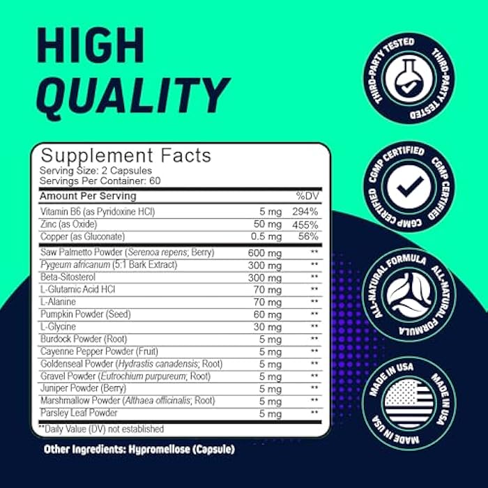 Herbtonics Prostonic Ultra: Dual Prostate & Hair Support for Men – Saw Palmetto, Beta-Sitosterol, Pumpkin Seed – Promotes Urinary Health & Natural DHT Blocking – 120 Capsules - Image 5