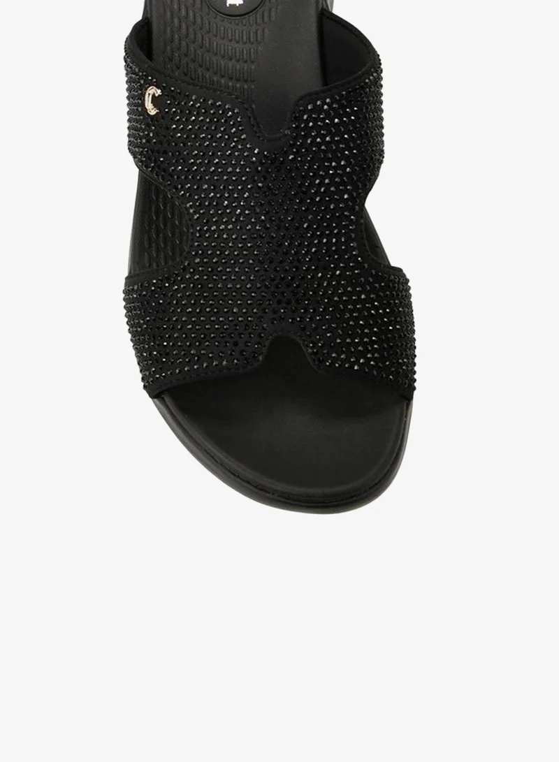 Le Confort BLACK Women Embellished Slide Sandals Ramadan Collection for Women | Best Price UAE
