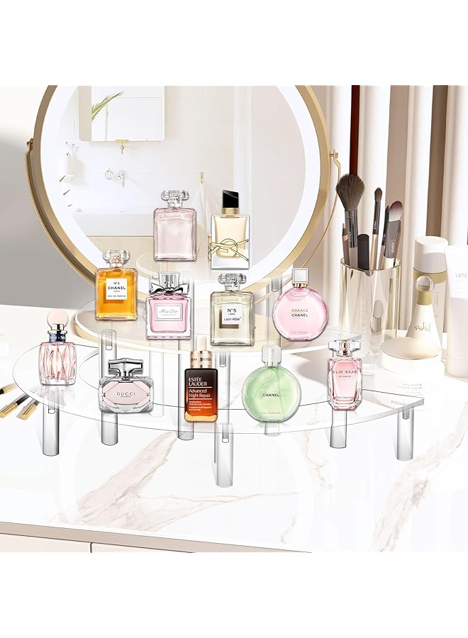 إيروريكس حامل عرض أكريليك مكون من 3 طبقات على شكل نصف قمر حامل عرض كب كيك مناسب للحلوى والكب كيك وشخصيات العطور - Image 4