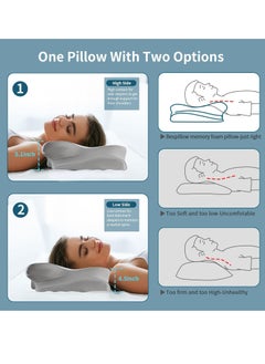 Tiokkss Memory Foam Pillow Cervical Neck Pillow - Ergonomic Bed Pillow for Neck Pain Relief, Orthopedic Contour Side Sleeper Pillow for Sleeping, Cooling Memory Foam Pillows for Back & Stomach Sleepers with Pillowcase  - Image 5