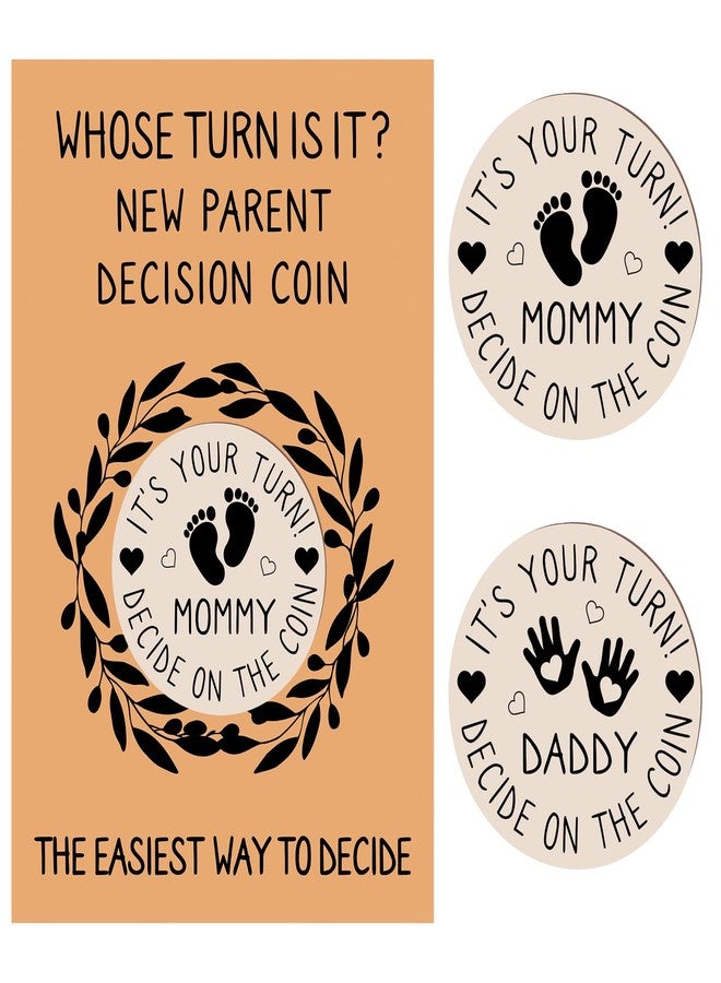 PartyYeah New Parents Decision Coin Wooden Commemorative Coin Newborn Gift Wooden Decision Flip Co-in New Mum Daddy Gifts - Image 1