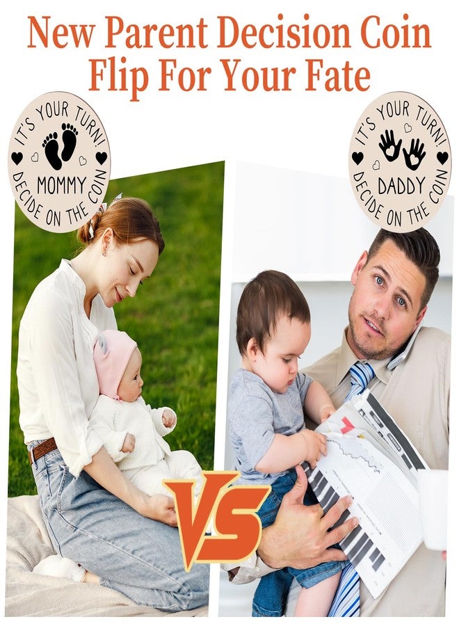 PartyYeah New Parents Decision Coin Wooden Commemorative Coin Newborn Gift Wooden Decision Flip Co-in New Mum Daddy Gifts - Image 3