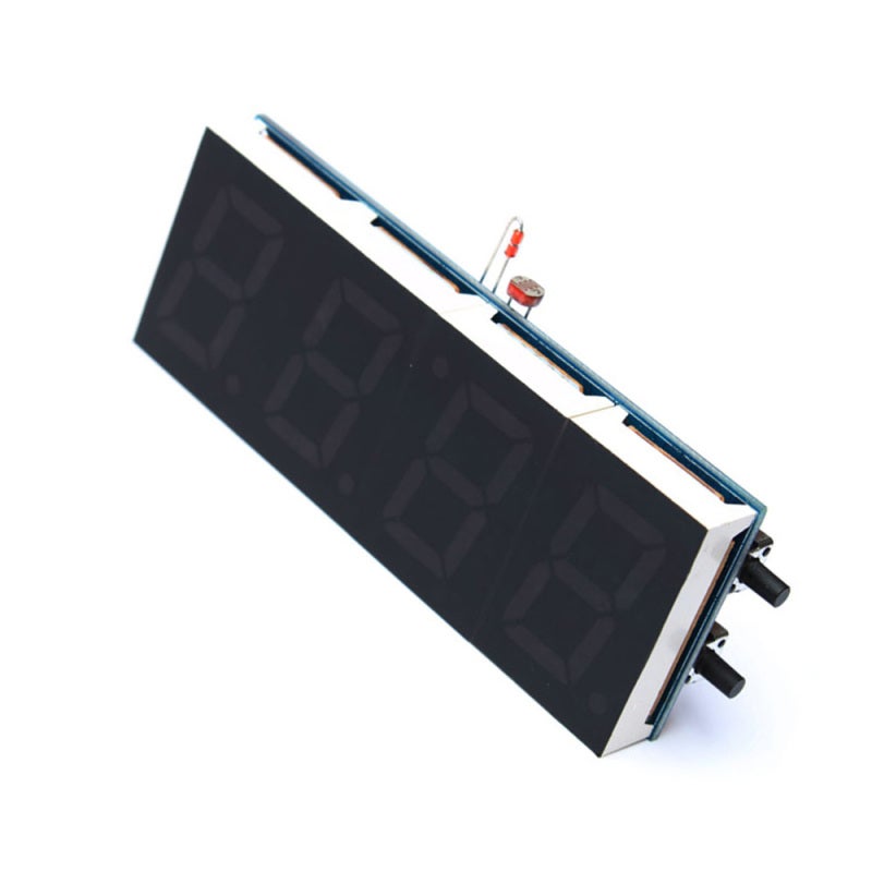 مجموعة ساعة LED رقمية مدمجة بأربعة أرقام للتركيب بنفسك مع تحكم بالإضاءة وعرض درجة الحرارة والتاريخ والوقت بغلاف شفاف - Image 3