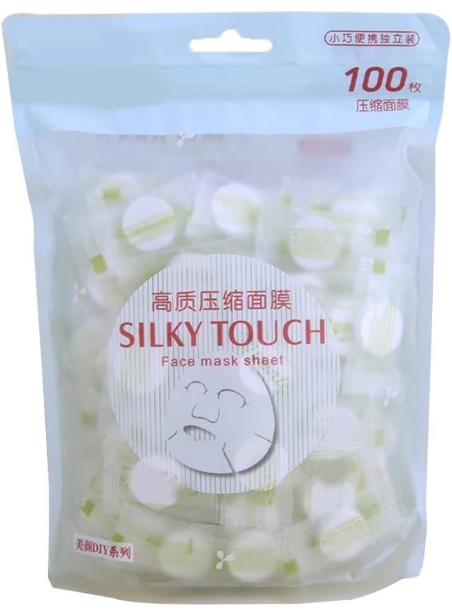 SAFENHAND Compressed Facial Mask, 100 Pcs Disposable Sheet Skin Care Sheet Beauty DIY Compressed Mask, Skin Care Face Sheet Facial Paper Natural Cotton Wrapped Paper - Image 1