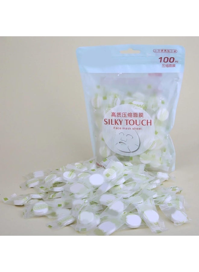 SAFENHAND Compressed Facial Mask, 100 Pcs Disposable Sheet Skin Care Sheet Beauty DIY Compressed Mask, Skin Care Face Sheet Facial Paper Natural Cotton Wrapped Paper - Image 4