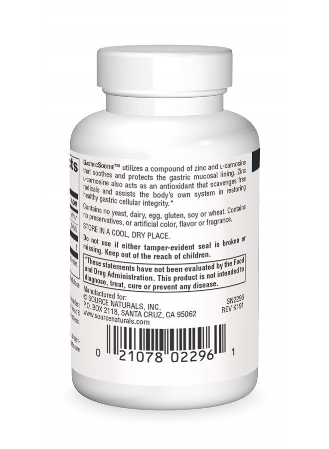 Source Naturals GastricSoothe Zinc L-Carnosine - 60 Veggie Caps - Image 2