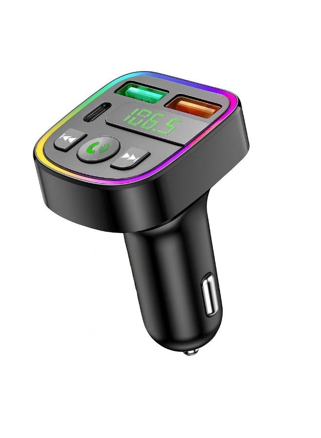 Earldom M103 Car Charger – 3.1A Fast Charging with 7-Color RGB Lighting – USB & Type-C Ports – Black - Image 1