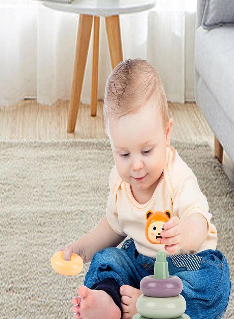 GGOOT Stacking Rings Toy,Stacking Rings Baby Toy With Cute Bear | Stacking Rings Toy With Magnetic Ferrule Column And Tumbler Chassis Design  - Image 2