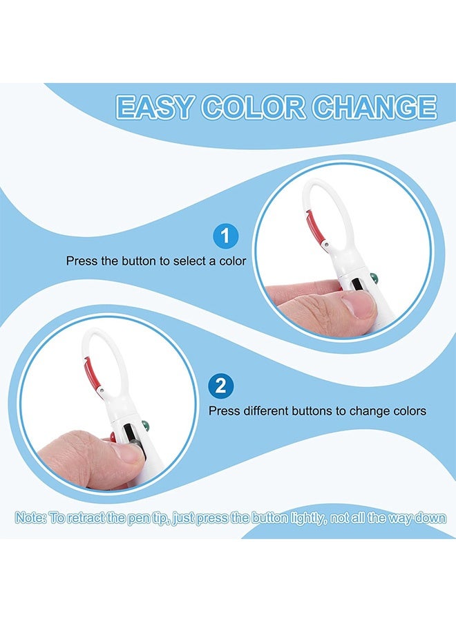 Quantum 2 PCS Mini Highlighter Pen, Retractable Ballpoint with Nursing Keychain Clip, Badge Reel Highlighter for Badge Include Tip Retractable Ball with Keychain Clip for Office (Pink & Purple) - Image 3