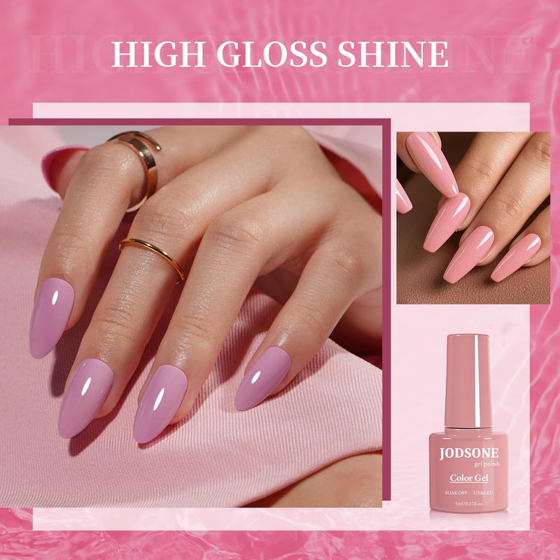 JODSONE 36 PCS Gel Nail Polish Set-32 Colors Gel Nail Polish Set Same Color Same Bottle No Wipe Base Top Matte Glitter Coat Professional Choice Salon Gifts - Image 5