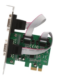 Generic 2x DP9 RS-232 PCI Express Serial Controller Card with Low Profile Bracket and ASIC 99100 Chipset.  - Image 2