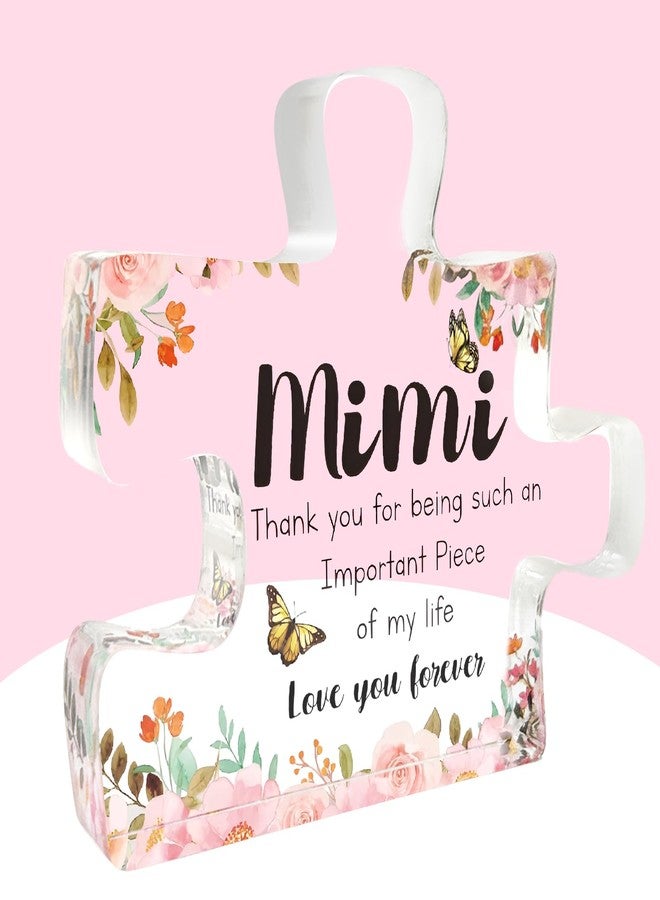 Lamyba Mimi Gifts, Mimi Gifts for Grandma for Christmas/Thanksgiving Day/Mothers Day, Perfect Presents for Grandmather for Birthday, Valentines Day, Mimi Engraved Acrylic Block Puzzle Piece - Image 1