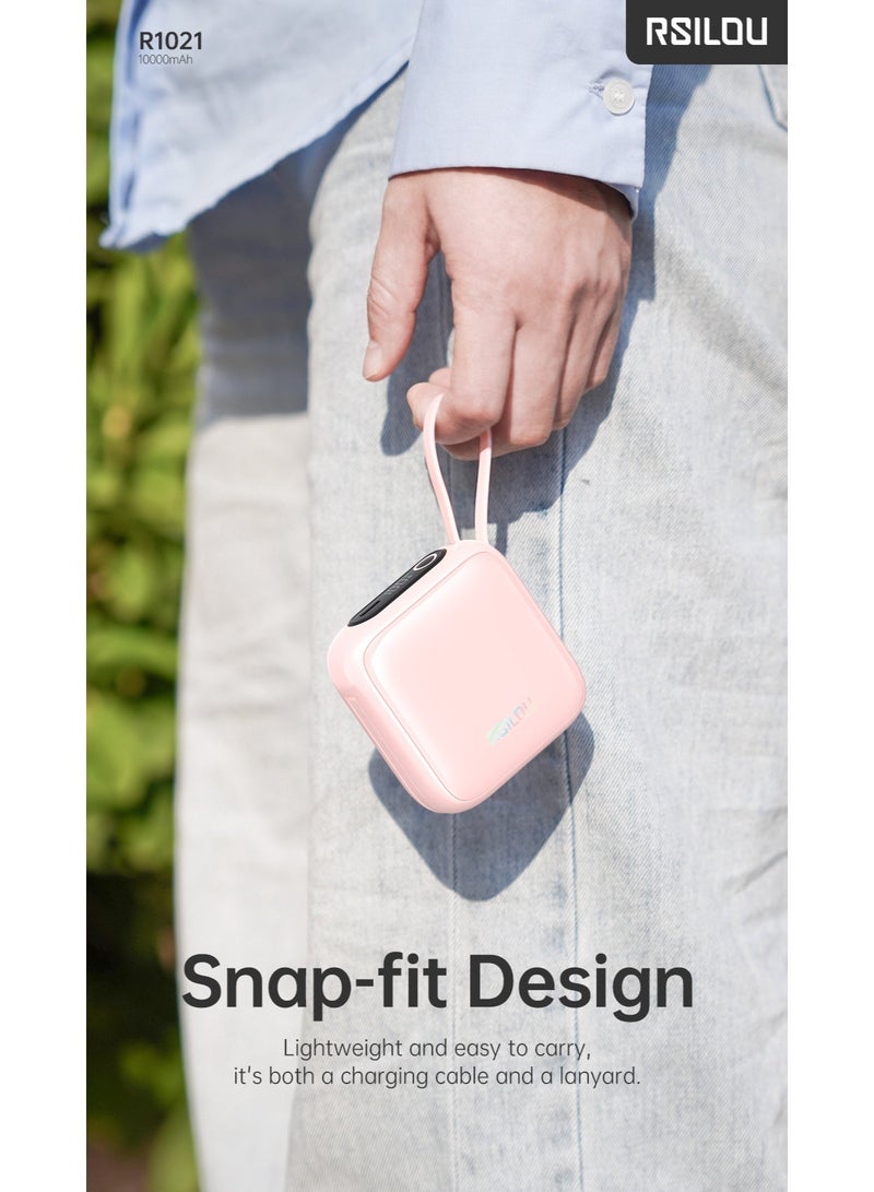 ارسيلو باور بانك RSILOU - R1021 سعة 10000 مللي أمبير | منفذين للشحن | حماية ذكية من الشحن الزائد | مدخل Type-C | تصميم مدمج مناسب للسفر - Image 5