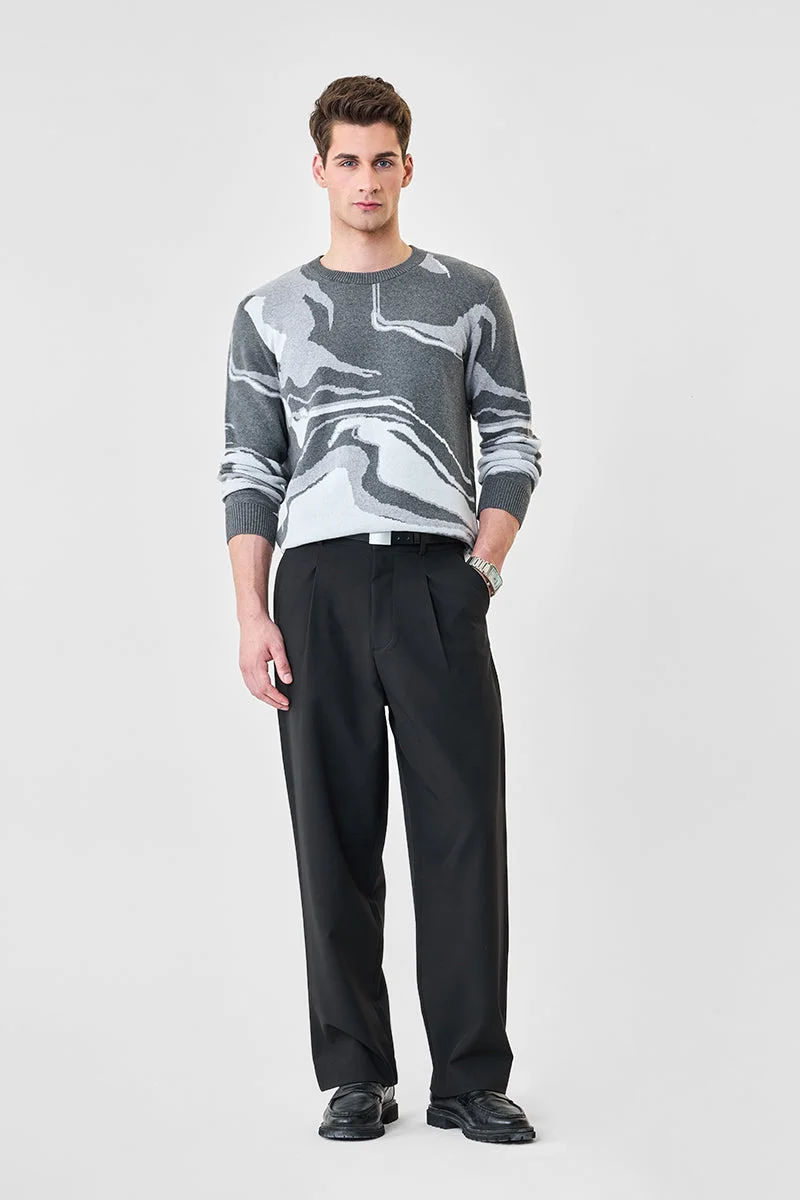SNITCH Full Sleeve Abstract Sweater