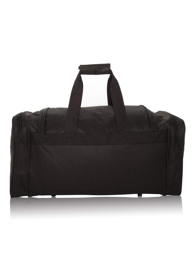 DALIX 21" Blank Sports Duffle Bag Gym Bag Travel Duffel Adjustable Strap in Black - Image 4