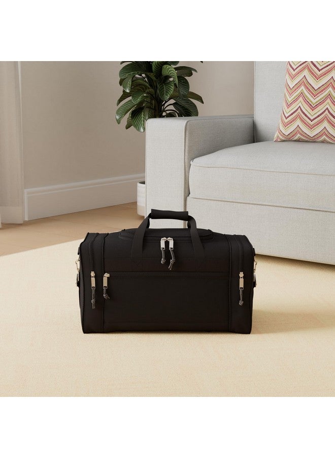 DALIX 21" Blank Sports Duffle Bag Gym Bag Travel Duffel Adjustable Strap in Black - Image 1