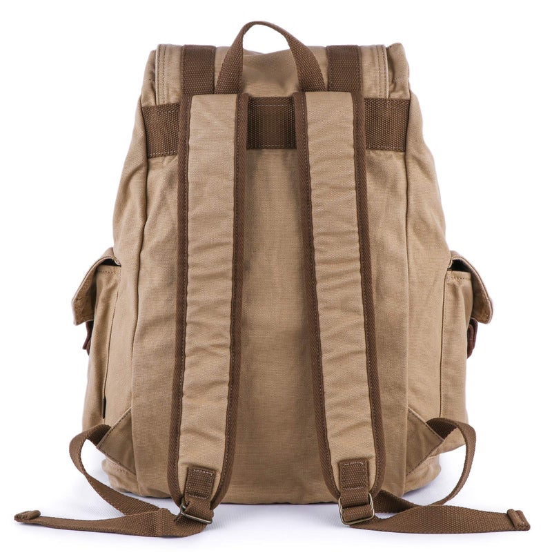 GOOTIUM 21101KA-S Specially High Density Thick Canvas Backpack Rucksack, Khaki Small - Image 4