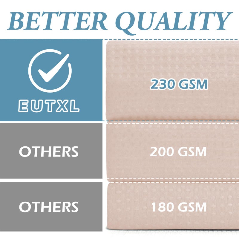 EUTXL Blush Pink Long No Hook Duster Stain مع Snap في بطانة 230GSM الستائر نسج Waffle Waffle للحمام 71W × 86H - Image 1