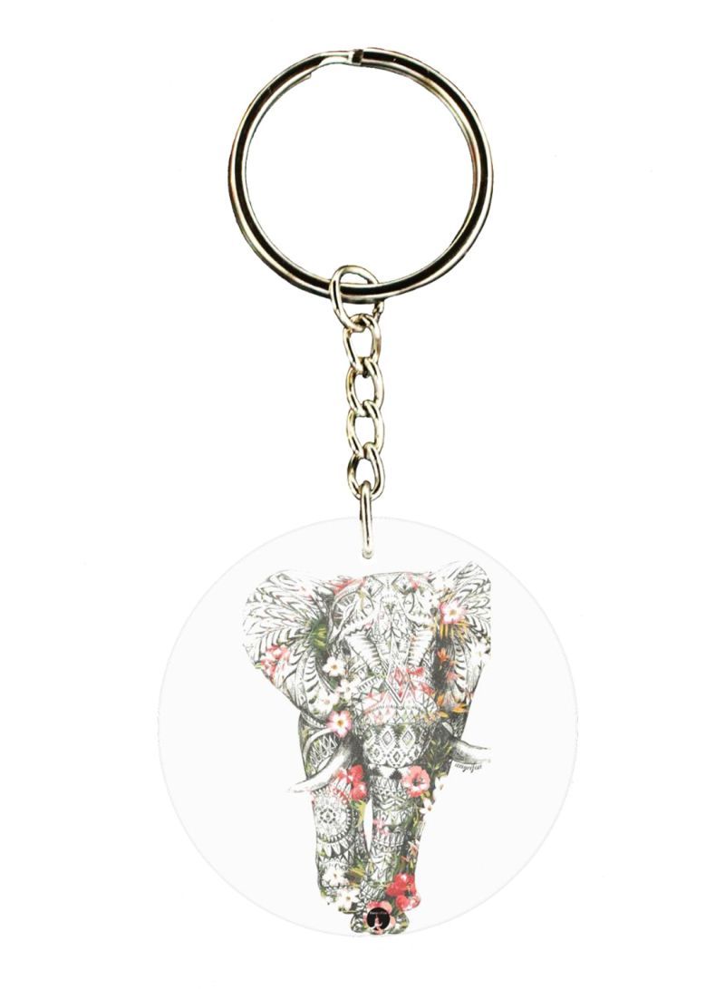 Elephant Printed Keychain