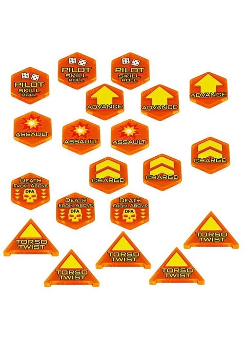 Mecha Combat Actions Token Set ; Compatible With Battletech (Variety Pack)