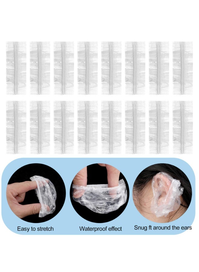 Winner 300 Pcs Disposable Ear Covers for Shower, Clear Waterproof Ear Covers for Bathing, Waterproof Plastic Ears Shower Caps for Hair Dye Spa Salon Beauty Treatments - Image 5