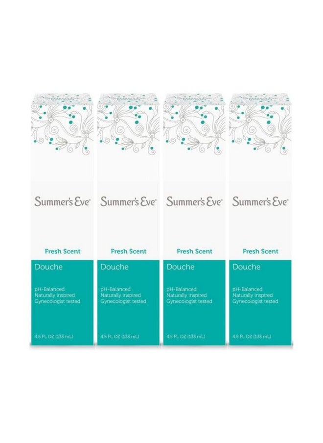 Summer's Eve - (Pack of 4 Bottles) Summer's Eve Fresh Scent Douche Vinegar & Water, Feminine Wash, 4.5oz Bottles. PH Balanced, Naturally Inspired, Gynecologist Tested (Pack of 4 Bottles, 4.5oz Each Bottle) - Image 1