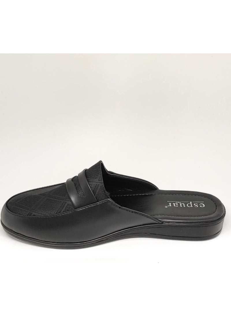 Espuar 423 Baklava Pattern Men's Slippers - Black  - Image 2