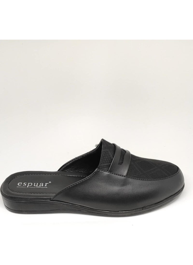 Espuar 423 Baklava Pattern Men's Slippers - Black  - Image 1