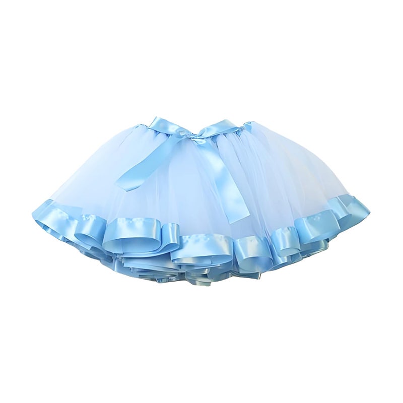 Hewtwerck Birthday Girls Outfit T-Shirt Tutu Skirt Sets with Blue Ears Hair Clips Headband and Satin Sash (Blue, 2Years-3Years) - Image 3