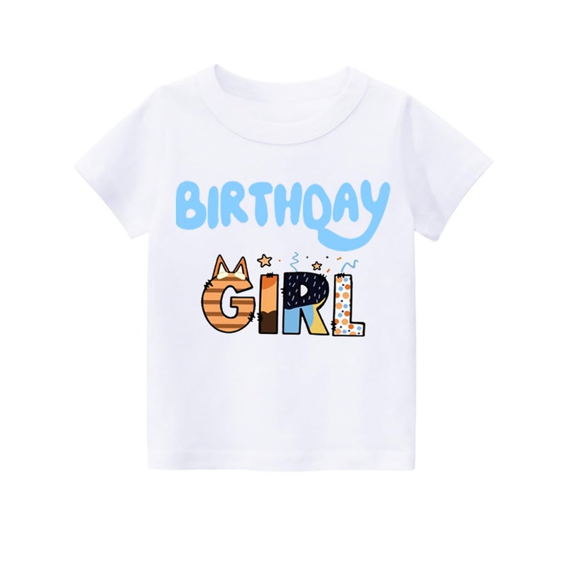 Hewtwerck Birthday Girls Outfit T-Shirt Tutu Skirt Sets with Blue Ears Hair Clips Headband and Satin Sash (Blue, 2Years-3Years) - Image 2
