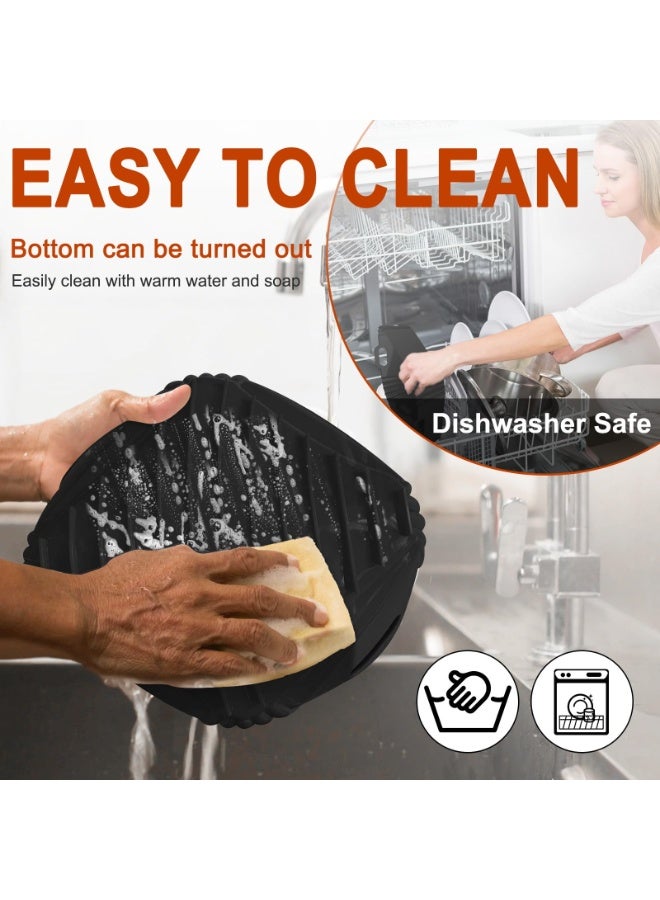 Bukela 2 Pack Reusable Silicone Air Fryer Liners, 7.1 Inch Air Fryer Liners 4-7 QT Square Air Fryer Liners Silicone Pot Oven Liner Baking Tray, Air Fryer Basket Mat Silicone Bowl Air Fryer Accessories - Image 5