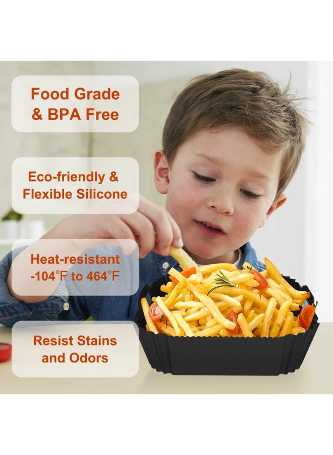 Bukela 2 Pack Reusable Silicone Air Fryer Liners, 7.1 Inch Air Fryer Liners 4-7 QT Square Air Fryer Liners Silicone Pot Oven Liner Baking Tray, Air Fryer Basket Mat Silicone Bowl Air Fryer Accessories - Image 4