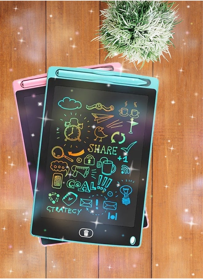 Generic LCD Writing Tablet for Kids, 12 Inch Colorful Doodle Board Drawing Pad, Erasable Electronic Painting Pads, Reusable Writing Pad, with Lock Function Educational Toy Gift for Girls Boys Toddlers (Blue)  - Image 3
