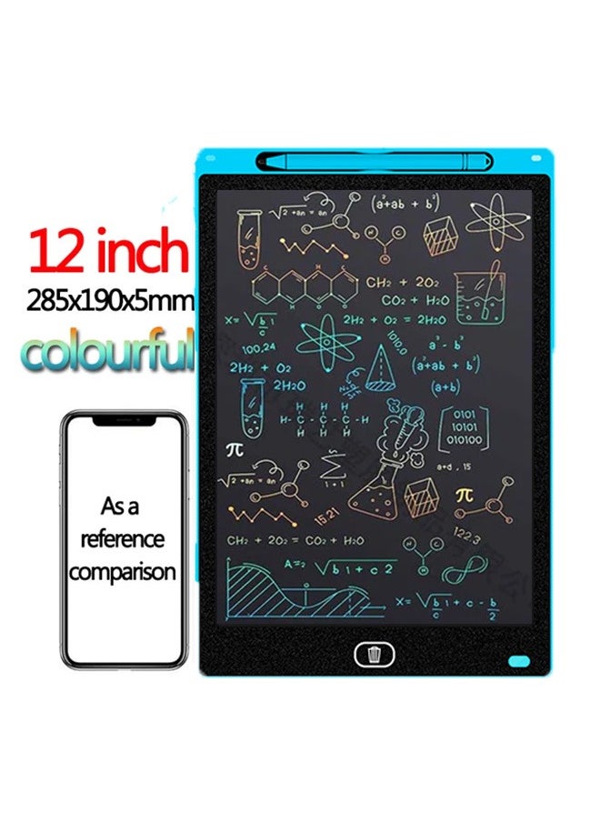 Generic LCD Writing Tablet for Kids, 12 Inch Colorful Doodle Board Drawing Pad, Erasable Electronic Painting Pads, Reusable Writing Pad, with Lock Function Educational Toy Gift for Girls Boys Toddlers (Blue)  - Image 5