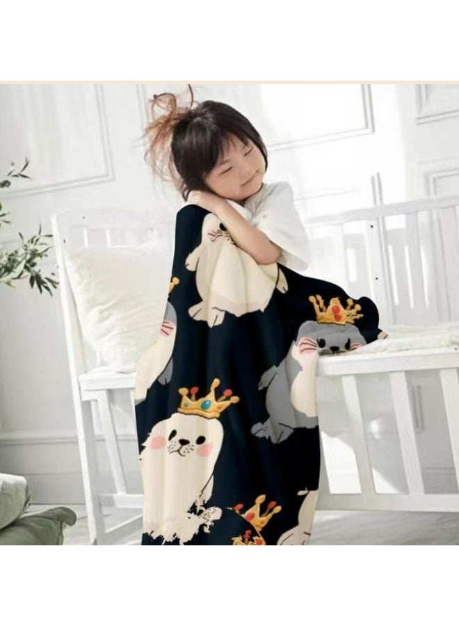 عام بطانية رقيقة من الفانيلا الكرتونية للأطفال والرضع (دافئة ومريحة، ومناسبة للنوم والألعاب) 70 سم * 100 سم - Image 1