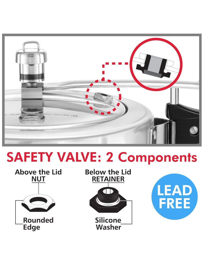 Hawkins Aluminium Safety Valve For All Hawkins Pressure Cookers From 1.5 Litre To 14 Litre, Black, Standard (BP SV), 14 Liter - Image 4