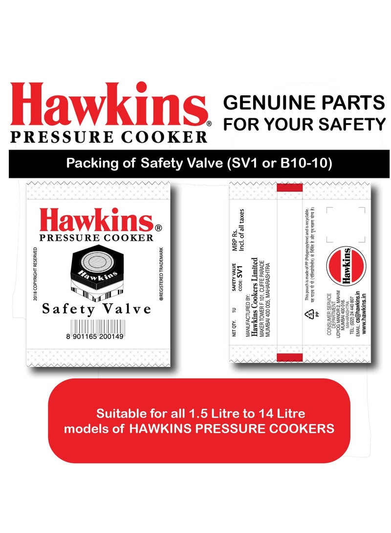 Hawkins Aluminium Safety Valve For All Hawkins Pressure Cookers From 1.5 Litre To 14 Litre, Black, Standard (BP SV), 14 Liter - Image 3