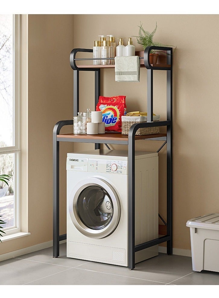 والالا 2 رفوف المرحاض طبل غسالة الرف، الحمام زاوية حامل تخزين الملحقات المنظم، قائم بذاته المنزل مكتب تخزين الرف لتوفير مساحة مع رف منشفة - Image 1