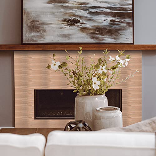 Homeart Peel and Stick Backsplash for Kitchen, Brushed Aluminum Copper Backsplash Metal Stick on Wall Tile (12 Sheets) - Image 3