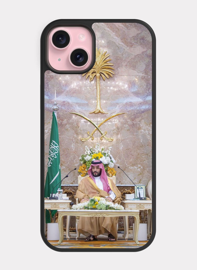 بكسلات كفر ايفون 15 بلس الأمير محمد ابن سلمان بيج ذهبي - Image 1